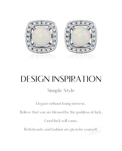 Opal Glow Stud Earrings