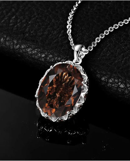 8 ct Natural Smoky Quartz Pendant in Sterling Silver