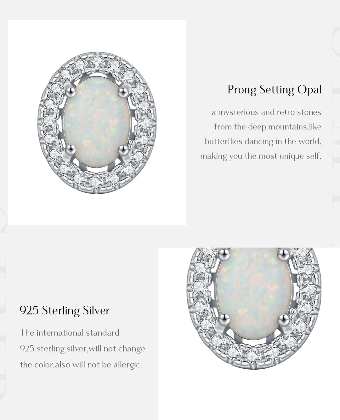 oval opal ring & stud set