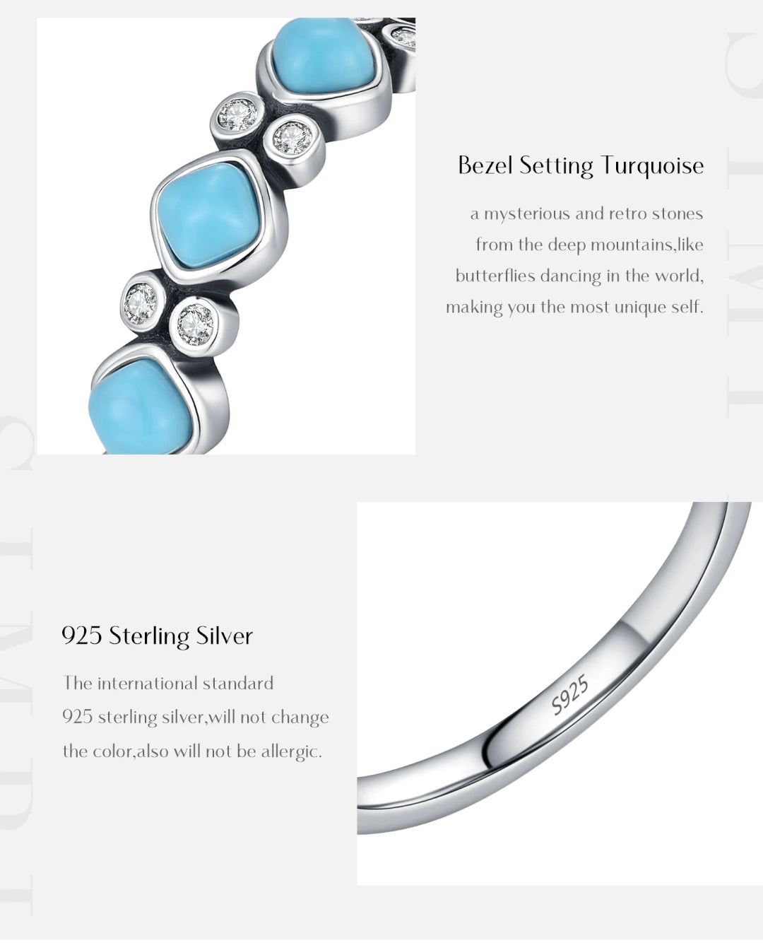 turquoise trio stack ring