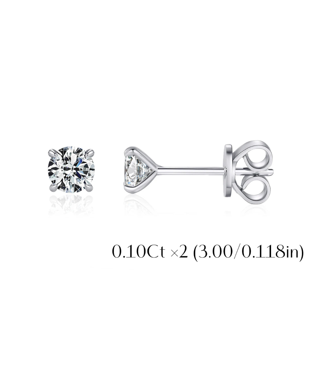 classic round moissanite solitaire studs