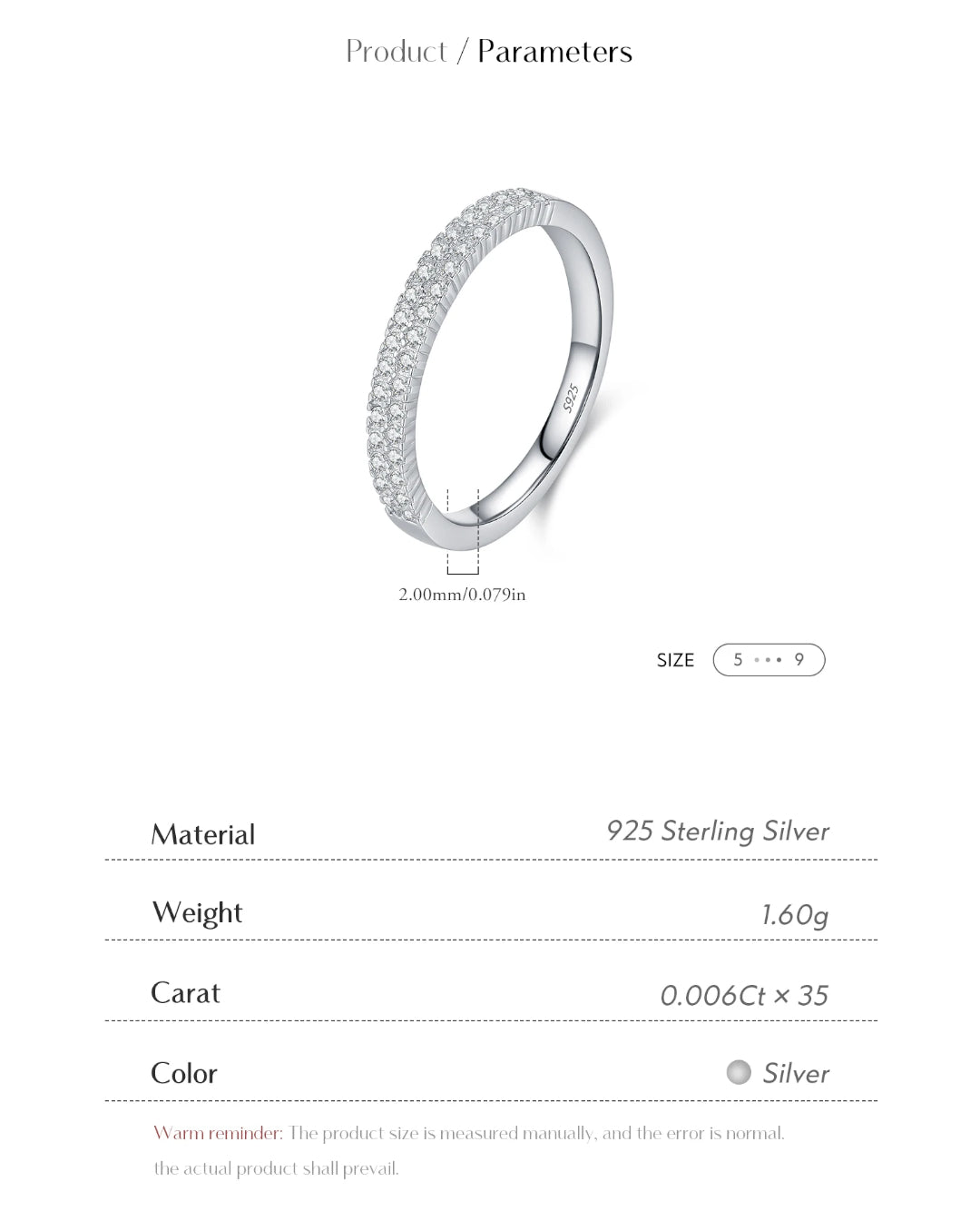 slim pavé moissanite ring