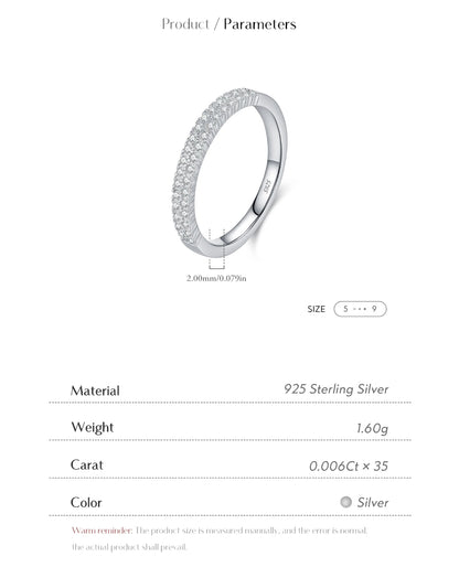 Slim Pavé Moissanite Ring