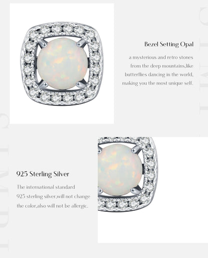 Opal Glow Stud Earrings