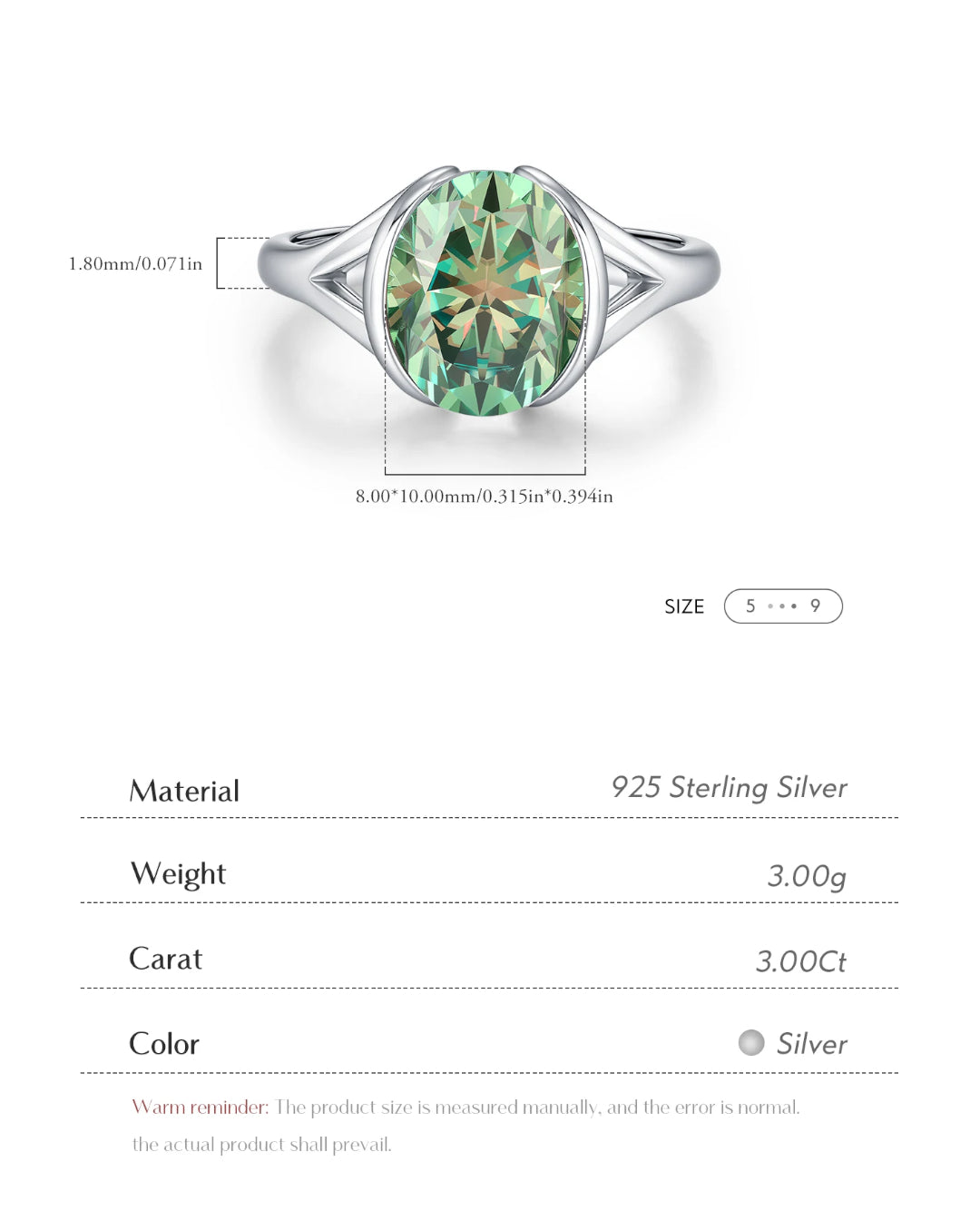 verde oval solitaire ring