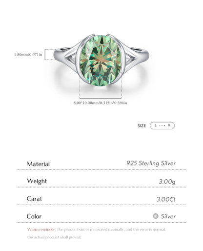 Verde Oval Solitaire Ring