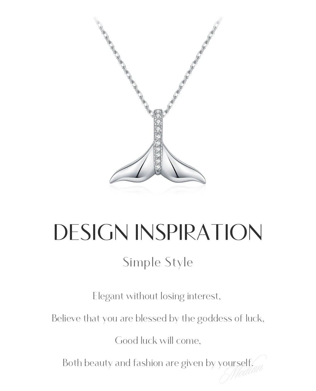 mermaid tail cz pendant necklace