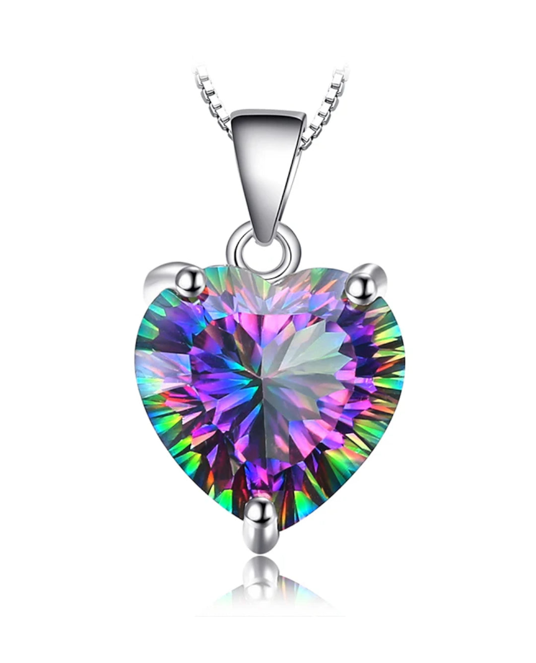 rainbow mystic quartz pear pendant