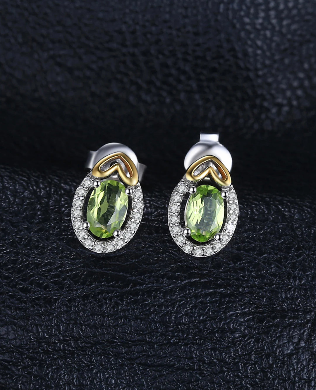 natural green peridot studs
