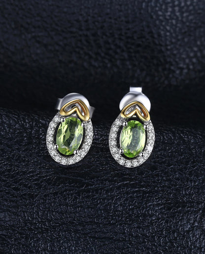 Natural Green Peridot Studs