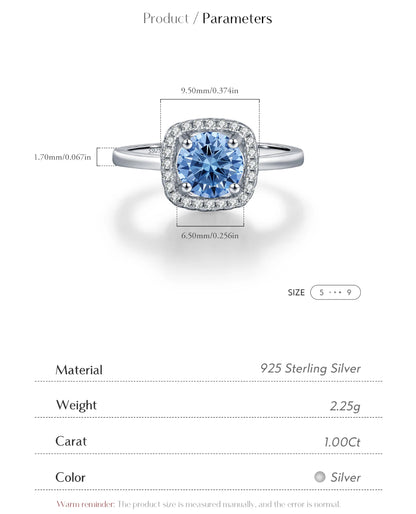 Cushion Halo Moissanite Ring