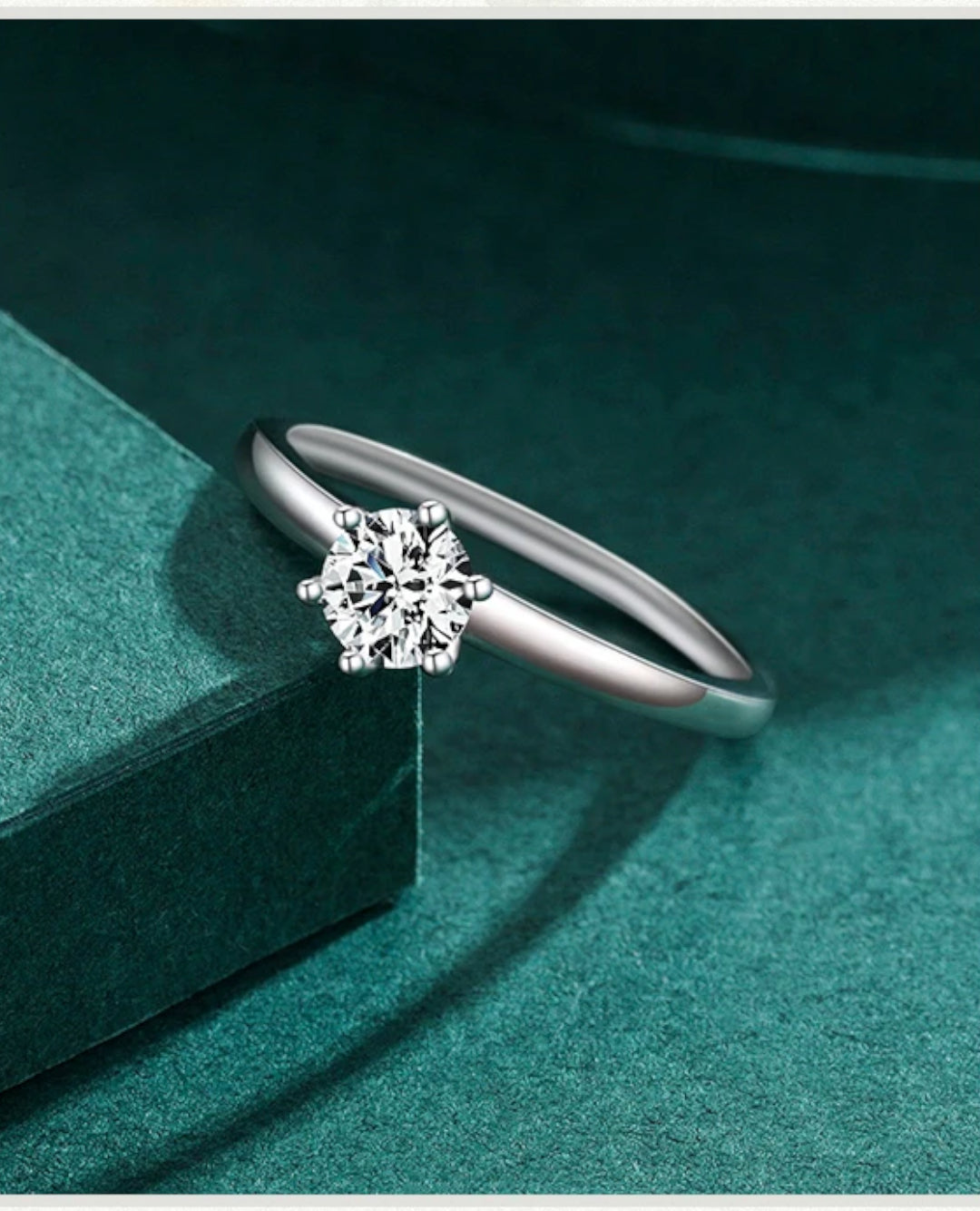 round clear cz prong ring