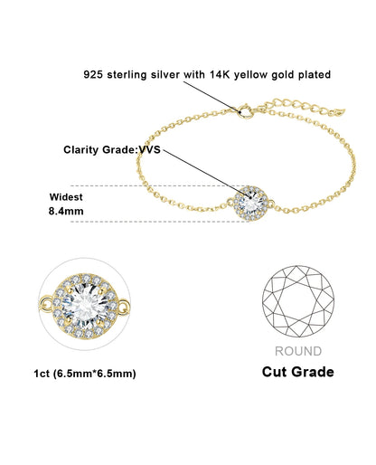 Rhodium-Plated Moissanite Bracelet