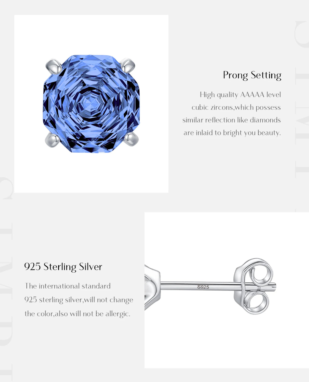 tanzanite-blue zircon stud earrings