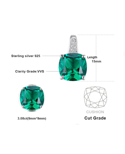 Cushion Nano Emerald Pendant
