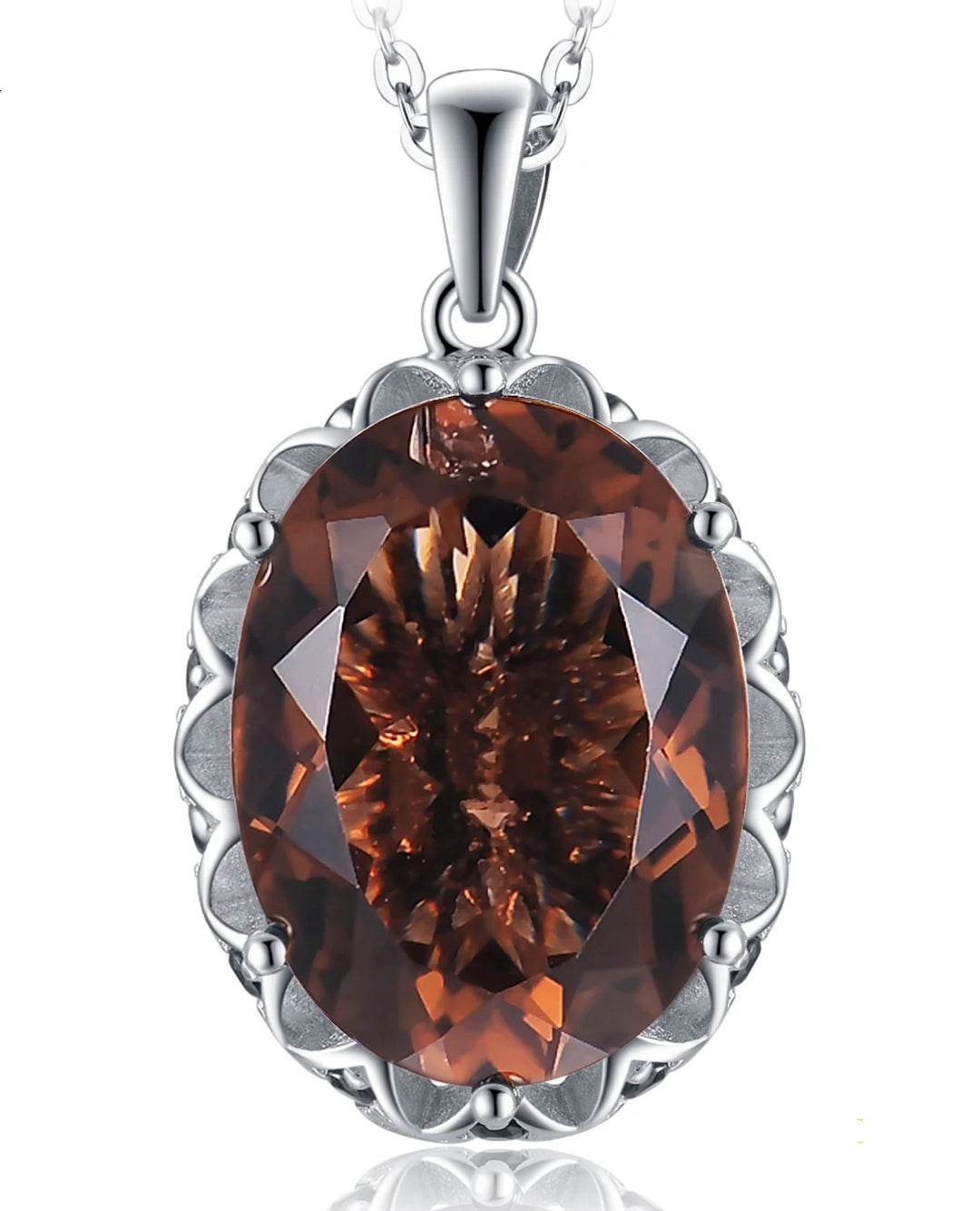8 ct natural smoky quartz pendant in sterling silver
