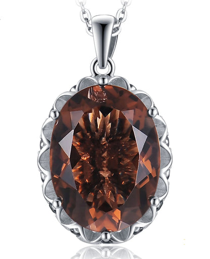 8 ct Natural Smoky Quartz Pendant in Sterling Silver