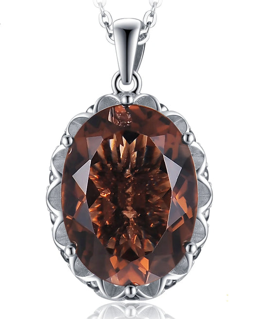 8 ct Natural Smoky Quartz Pendant in Sterling Silver