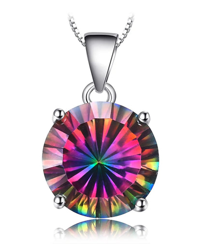 Rainbow Mystic Quartz Pear Pendant