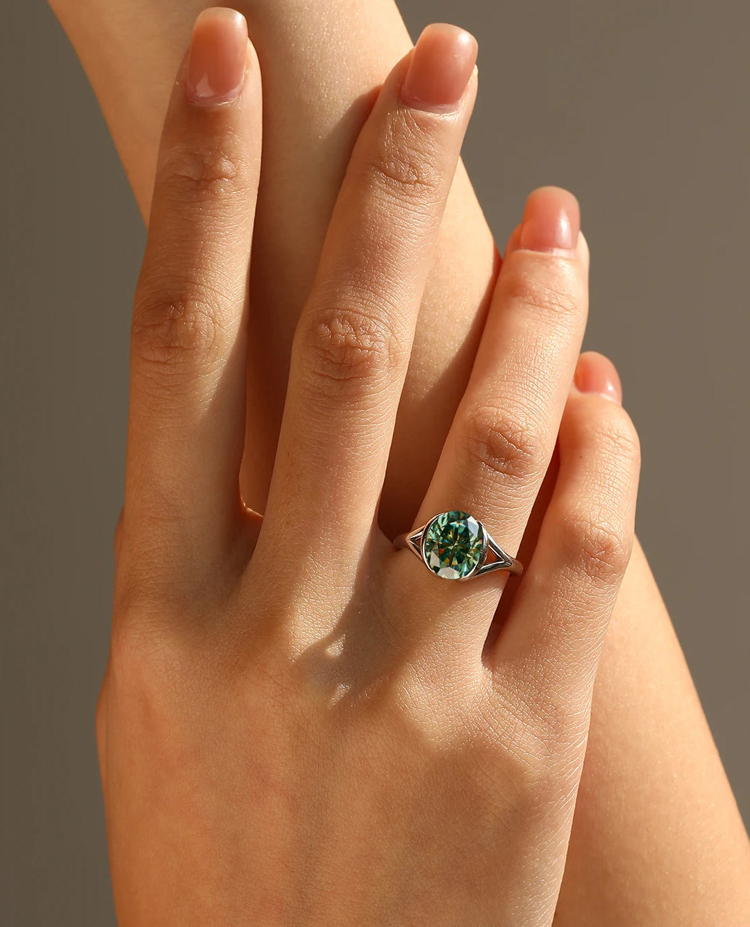verde oval solitaire ring