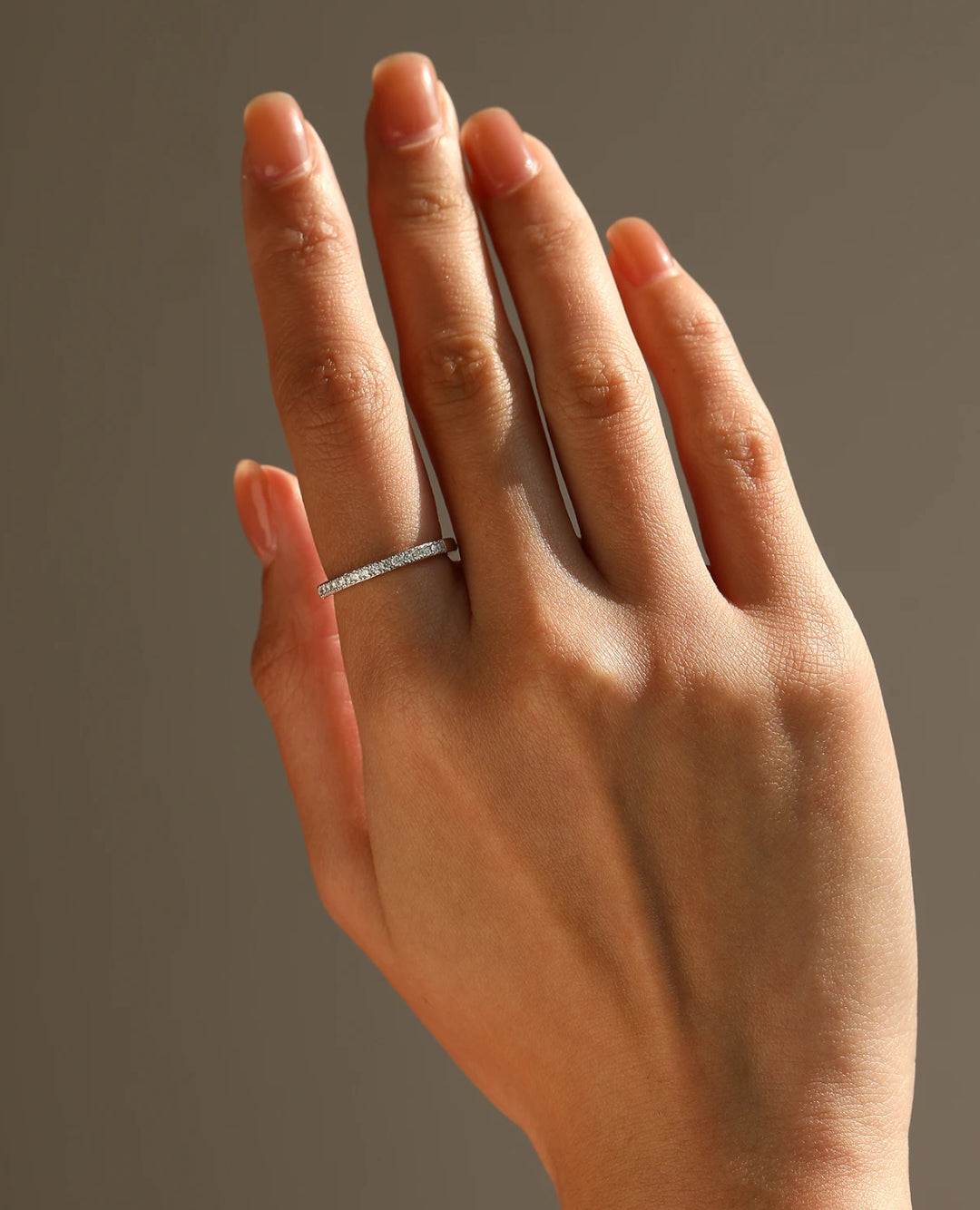 slim sparkle wedding band