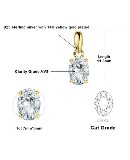 Classic Oval Moissanite Pendant