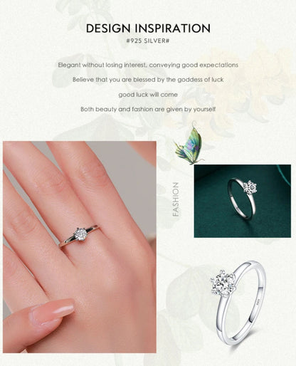 Round Clear CZ Prong Ring