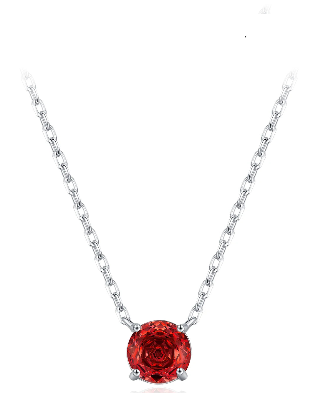 red rose-cut cz necklace