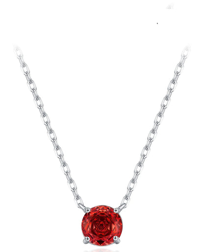 Red Rose-Cut CZ Necklace