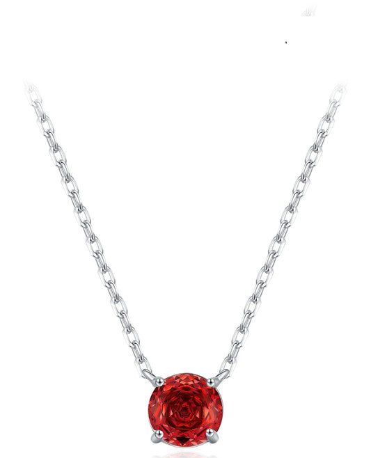 Red Rose-Cut CZ Necklace