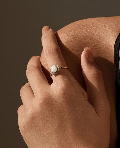 Opal Halo Ring