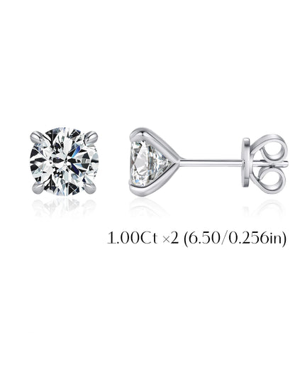 Classic Round Moissanite Solitaire Studs