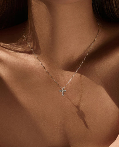 Sterling Silver Moissanite Cross Jewelry Set