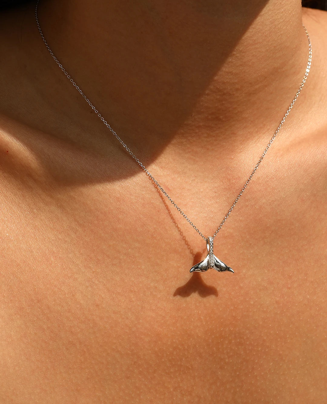 mermaid tail cz pendant necklace