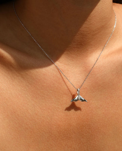 Mermaid Tail CZ Pendant Necklace