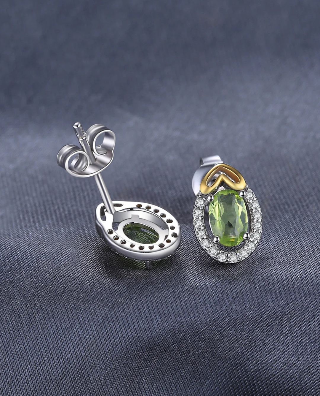 natural green peridot studs