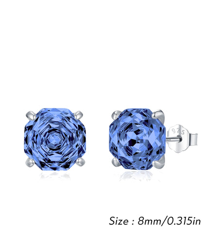 Tanzanite-Blue Zircon Stud Earrings