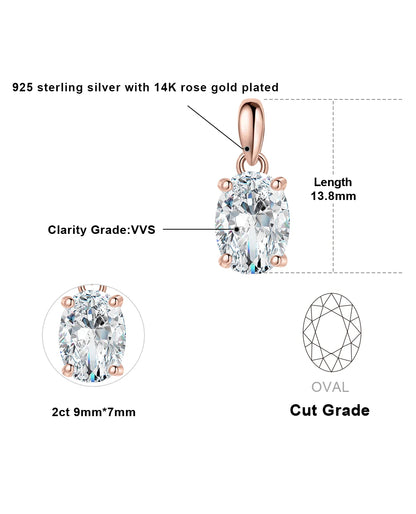 Classic Oval Moissanite Pendant