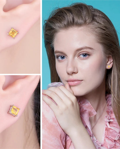 Square Studs in Sterling Silver